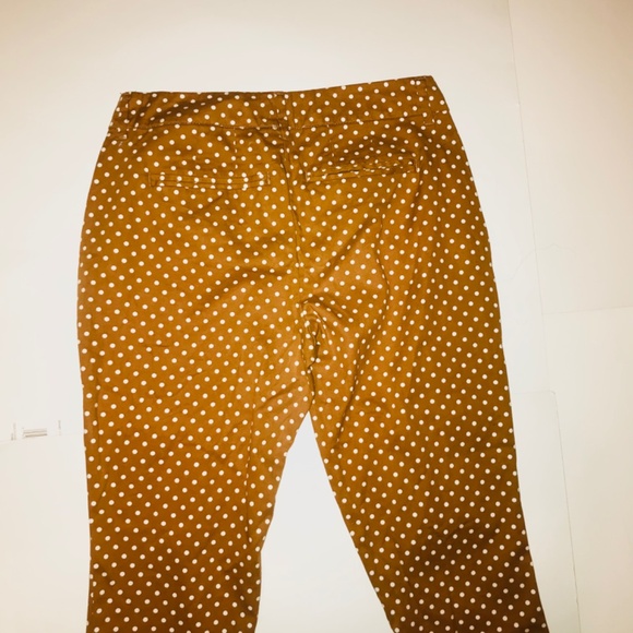 Old Navy Women’s Pixie Skinny Ankle Cropped Copper Brown White Polka Dot Pants 0 - Picture 9 of 13